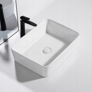 Umyvadlová deska bílá keramika 49x38cm