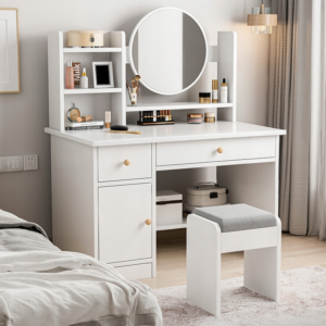 Kosmetická toaletka se zrcadlem bílá glamour 100 cm