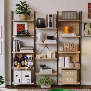 Průmyslový stojací regál loft – světle hnědý – 166 cm