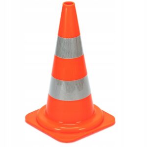 Dopravní kužel, výstražný sloupek, reflexní, měkký, těžký PVC, 50 cm