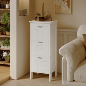 Koupelnová skříňka úzká komoda se zásuvkami bílá koupelnová skříňka na ručníky loft