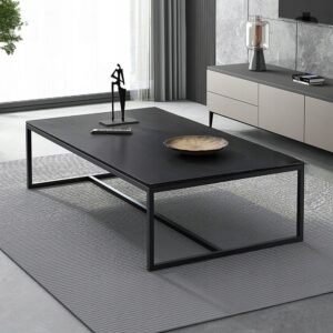 Moderní obdélníkový konferenční stolek 120 cm, černý, industriální loft