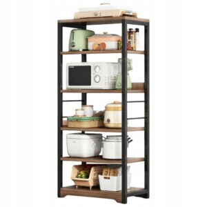 Průmyslový stojací regál, hnědý, vysoký, 5 polic, loftový, 160 cm