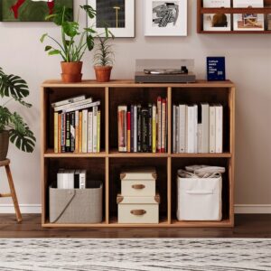 Otevřená policová skříň, komoda, kostka 3x2, prostorná, loftová, na knihy, kancelářská, rustikální