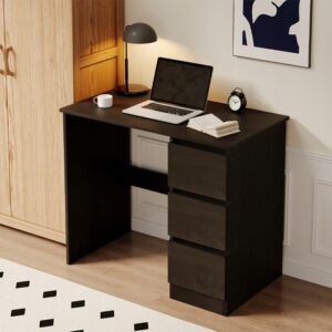 Moderní černý počítačový stůl Loft se zásuvkami pro mládež