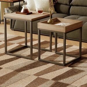 Konferenční stolek, konferenční stolek a sada stolů, 2 v 1 Loft, Industrial, světle hnědá