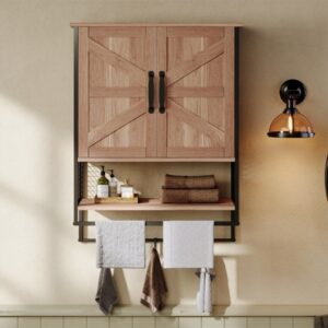 Závěsná Koupelnová Skříňka Loft – Rustikální s Věšákem 66 cm