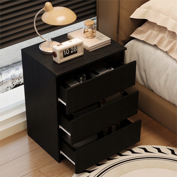 SZAFKA-NOCNA-STOLIK-SYPIALNIA-KOMODA-3-SZUFLADY-CZARNA-LOFT-NOWOCZESNA-60CM-Kolekcja-SZAFKA-NOCNA-STOLIK-SYPIALNIA-3-SZUFLADY