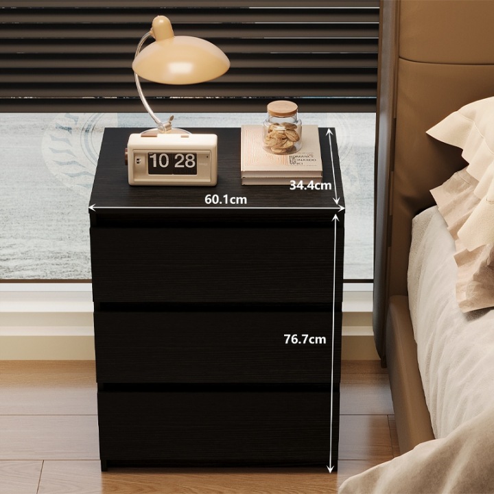 SZAFKA-NOCNA-STOLIK-SYPIALNIA-KOMODA-3-SZUFLADY-CZARNA-LOFT-NOWOCZESNA-60CM-Szerokosc-mebla-60-cm
