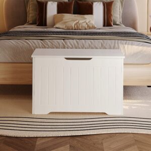 Velká dřevěná úložná truhla - Bílá Loft Bedding Truhla